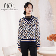 HRTIS女裝 百搭花色長(cháng)袖針織衫AT5123071-144 如圖 M