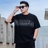 情緣貴族（QINGYUANGUIZU）冰絲短袖t恤大碼男裝夏季純色寬松加肥加大薄款穿搭運動胖子半袖 8272 5XL (236斤到260斤)