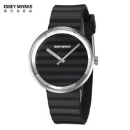 三宅一生（ISSEY MIYAKE）手表男39mm黑表盤(pán)針扣式表帶情侶款日本原裝進(jìn)口時(shí)尚石英女士手表 SILAAA01
