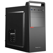 鑫谷電腦主機箱軒朗臺式機atx手提式USB3.0商務(wù)辦公電競家用靜音diy大機箱外殼背線(xiàn)上置電源位 軒朗黑色空箱