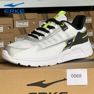 鴻星爾克（ERKE）男鞋休閑鞋清倉44碼透氣減震耐磨跑步鞋回彈舒適防滑戶(hù)外運動(dòng)跑鞋 0068正白/亮銀 44