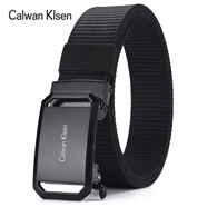 CALWAN KLSEN皮帶男戰(zhàn)術(shù)機(jī)能風(fēng)腰帶工裝潮休閑自動(dòng)扣簡(jiǎn)約百搭年輕人軍訓(xùn)褲青年 黑面扣黑帶身