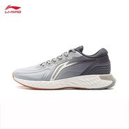 李寧（LI-NING）防護云丨跑步鞋2023新款男鞋減震回彈反光休閑慢跑鞋運動鞋 磚灰色/冷檀黑-4 43
