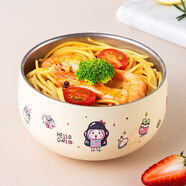 美廚316L不銹鋼碗12cm 兒童雙層隔熱防燙餐盤飯碗卡通寶寶餐具 小可愛 MCWA8208