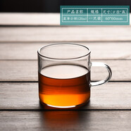 陶瓷故事耐熱玻璃功夫茶杯透明帶手柄手工玻璃杯花茶杯子濃縮咖啡杯小杯子 直身小杯1只裝 120ml 帶把手