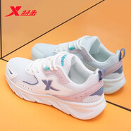 特步女鞋秋季運(yùn)動(dòng)鞋女網(wǎng)面透氣跑步鞋學(xué)生休閑鞋網(wǎng)鞋女士跑鞋旅游鞋子 帆白/淺粉7503 39