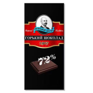 俄羅斯進口精致牌教授世家黑巧克力酸苦味72%85%100%苦味零食盒裝 72%苦巧克力*1盒