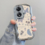 初黎適用oppoA1手機殼A15G活力版A1x5G新款PHS110oppoa1硅膠oppo套opa 電鍍奶油紋-銀色-ZC16蝴蝶 OPPO A1 Pro