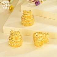 中國(guó)珠寶黃金金豆豆AU9999足金實(shí)心金豆子小金豆1g生日老婆送女友七夕禮物 金蛋糕 3.50g（足金帶證書）