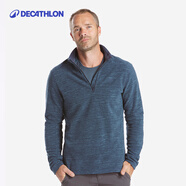 迪卡儂（DECATHLON）保暖戶外抓絨衣外套男女運(yùn)動(dòng)寬松秋搖粒絨外套沖鋒衣內(nèi)膽 男款-半拉鏈-藏青色 XL