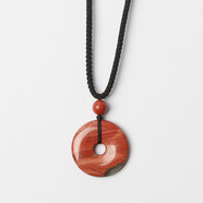 靈氣 天然紅竹石男吊墜紅碧玉平安扣 男女款吊墜