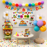 宮薰寶寶生日布置場景裝飾品氣球周歲兒童男女孩生日快樂派對氛圍感