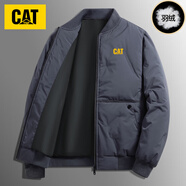 卡特（CAT）冬季工裝羽絨服白鴨絨夾克戶(hù)外TNF CAT卡特保暖加厚立領(lǐng)外套 霧霾藍 XL120-135斤