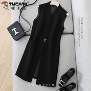 啄木鳥(niǎo)有里布西服馬甲女2025年春秋新款韓版修身洋氣中長(cháng)款背心馬夾外套 黑色 【有里布】 M 【建議105斤以?xún)取?
                                         title=