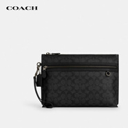蔻馳（COACH）奢侈品奧萊款男士手拿包公文包商務(wù)休閑黑色CY985 送男友禮物