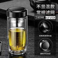 德國進(jìn)口玻璃杯摔不爛的隔熱保溫水杯雙層鵝蛋杯男士茶 雙層280ml亮黑色+304常規網(wǎng)加厚0只