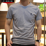 POLO SPORT美國保羅短袖t恤男純棉polo薄款T恤男小馬標刺繡休閑百搭半袖體恤 淺灰 DTBL-小標 M 建議120-140斤
