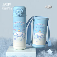 凱蒂貓（hellokitty）兒童保溫杯水杯女孩可愛庫洛米小學(xué)生上學(xué)專用316雙飲蓋吸管杯子 玉桂狗漸變藍(lán) 雙飲杯6621- 500ml