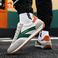 貴人鳥(niǎo)男鞋夏季阿甘鞋休閑鞋2025新款男女同款透氣絨面軟底防滑運動(dòng)鞋 白/灰/海綠 38