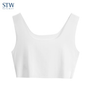 STW.SOTOWELL莫代爾無(wú)痕抹胸防走光女春夏薄款露肚臍短款背心內穿打底衣裹胸 WM009-白色 L (170)
