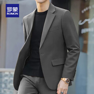 羅蒙休閑西裝男士裝單件西西服外套潮流正裝套裝 灰色[一扣單件] XL 175