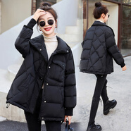 MARKYINXIANG高檔輕奢品牌羽絨服女短款冬季新款新國(guó)標(biāo)90羽絨女小個(gè)子保暖外套 BX2118茵曼  黑色 S （建議100-120斤）