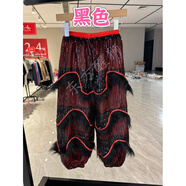 綴櫻舞獅服裝兒童舞獅褲舞獅褲 幼兒園表演舞獅褲 醒獅褲舞獅衣服 黑色獅褲 S 薄料 (建議身高90-100)