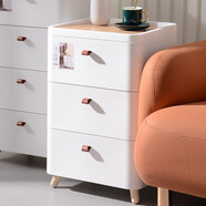 傲家床頭柜臥室小型抽屜式收納子現代簡(jiǎn)約儲物柜免安裝塑料床邊置物柜 特大號3層【木質(zhì)頂版】整裝發(fā)貨