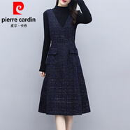 皮爾卡丹（pierre cardin）毛呢背心連衣裙子女裝春秋冬2025年新款氣質洋氣中長款打底套裝裙 單裙子 XL (110-120斤)