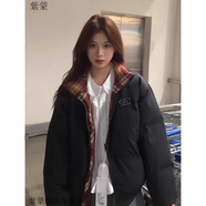紫蒙羽絨棉服女2024新款短款學(xué)生小個(gè)子女生棉衣外套冬季羽棉襖絨服女 韓版加厚黑色 均碼 （可備注碼數(shù)）