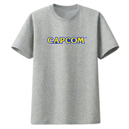 昭迅卡普空capcom游戲公司怪物獵人鬼泣周邊圓領(lǐng)短袖T恤文化衫衣服 灰色 M