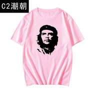 C2潮朝古巴紅色革命英雄切格瓦拉t恤男衫短袖男女半截袖創(chuàng)意個(gè)性體恤衣服 粉色3 S