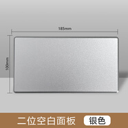 暄云兩位插座孔空白面板長型暗盒裝飾蓋墻孔洞遮丑蓋門鈴墻洞遮擋蓋板 二位面板遮丑蓋-銀色