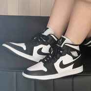 耐克（NIKE）女板鞋aj1 Air Jordan新款中高幫舒適透氣運動(dòng)休閑籃球鞋【尖貨】 DV0991-101黑白熊貓（女鞋尺碼） 36