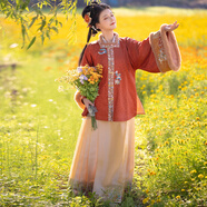 鐘靈記玉簟秋 蝴蝶刺繡秋冬套裝 馬面裙一件現貨 M