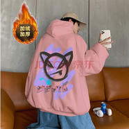 尡韻小惡魔長(cháng)袖衛衣秋季學(xué)生休閑寬松大碼長(cháng)袖情侶潮流長(cháng)袖衛衣男 加絨 L-粉紅色01 5XL