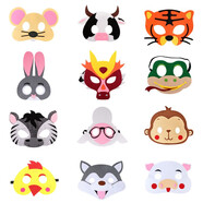 玩控卡通動(dòng)物頭飾兒童面具制作材料動(dòng)物面具兒童表演幼兒園小朋友禮物 12款