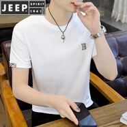JEEP SPIRIT體恤純棉半袖上衣男裝體恤新款男士短袖t恤夏季冰絲打底小衫 Y6006-白色 M