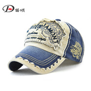 笛頌帽子男女士四季老虎頭刺繡棒球帽潮戶外遮陽(yáng)登山帽休閑鴨舌帽防曬青年太陽(yáng)帽 中藍(lán)