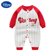 迪士尼(Disney) 嬰兒夾棉連體衣秋冬季新生兒衣服棉質(zhì)男女寶寶初生兒保暖內(nèi)衣加厚爬服哈衣春1歲 黃色 保暖-VIC紅袖B 73 建議18斤內(nèi)70厘米下