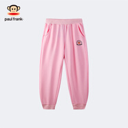 大嘴猴（paul frank）童裝兒童長(cháng)褲2025春款運動(dòng)褲男女童舒適休閑純色純棉寬松潮衛褲 淺粉 150