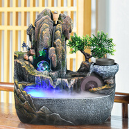 尊儒 高山流水?dāng)[件假山景觀噴泉客廳水車客廳室內(nèi)循環(huán)水景 高山流水小號帶霧29*16*30