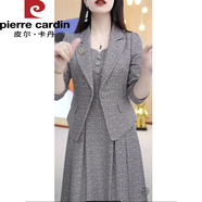 皮爾卡丹休閑套裝2025女秋季名牌氣質(zhì)高端奢華大牌顯瘦減齡兩件I套裙 灰色 4XL
