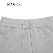 MO&Co.運(yùn)動風(fēng)松緊抽繩高腰美式輕潮短褲衛(wèi)褲休閑褲褲子女 中花灰色 XS