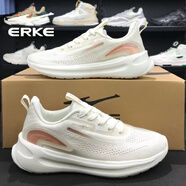 鴻星爾克（ERKE）女鞋運動(dòng)鞋夏季網(wǎng)面透氣減震跑步鞋輕便軟底防滑潮流休閑鞋女 橡芽白/粉金 35