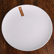 錦鳯西餐盤(pán)月光盤(pán)景德鎮菜盤(pán)純白骨瓷盤(pán)子吐骨碟魚(yú)盤(pán)家用酒店用1只裝 10英寸月光盤(pán) 25.4cm