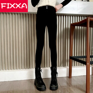 FIXXA女童高彈小黑褲兒童春秋新款緊身小腳魔術(shù)褲大童女孩秋冬加絨靴褲 黑色常規(guī)【春秋款】 130 cm