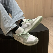 耐克（NIKE）aj男鞋air jordan 1鞋子男秋季 aj1低幫板鞋休閑鞋男子運動(dòng)籃球鞋 FN5214-131 白綠 42