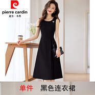 皮爾卡丹（pierre cardin）藍(lán)色西裝連衣裙女感春款夏季小個(gè)子職業(yè)套裝裙薄款七分袖小西服優(yōu) 單件黑色連衣裙 M 【91斤~99斤】