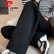 皮爾卡丹2025新款休閑褲女士高腰純C棉運動(dòng)衛褲秋冬大尺碼顯瘦直筒時(shí)尚潮 黑色【煙管褲/女式/胖mm/小個(gè)子 XL 【115-130斤】
